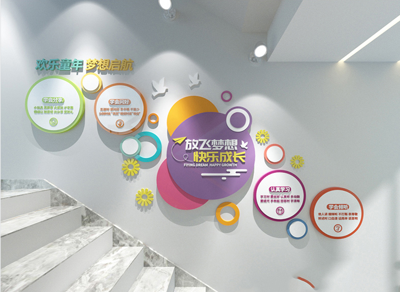 幼兒園樓梯文化墻設(shè)計(jì)案例